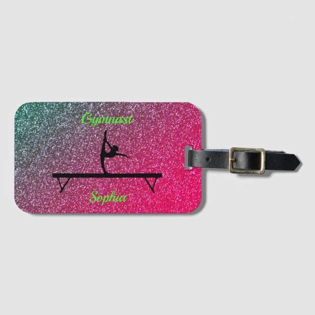 Etiqueta Para Maletas Gimnasia Beam Watermelon Sparkle (Anverso horizontal)