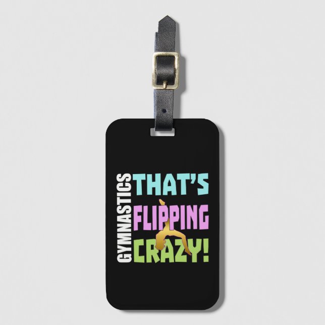Etiqueta Para Maletas Gimnasia de chicas - Flipping Crazy (Anverso vertical)