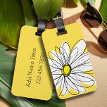 Etiqueta Para Maletas Gimnasio amarillo y blanco con texto Personalizado<br><div class="desc">Una obra de arte zen y caprichosa,  hipster. Puede añadir un nombre,  un monograma u otro texto personalizado. Si necesita mover el dibujo,  haga clic en el botón personalizar para realizar cambios.</div>