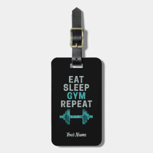 Etiqueta Para Maletas Gimnasio De Sueño Comido Vintado Gimnásico Repenti