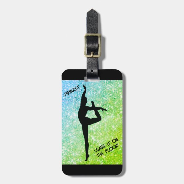 Etiqueta Para Maletas Gimnasta déjalo en el suelo verde personalizado (Frente Vertical)