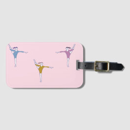 Etiqueta Para Maletas gimnastas rosadas