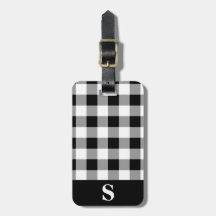 Gingham negro y blanco con monograma