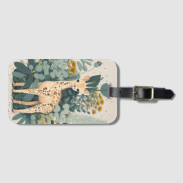 Etiqueta Para Maletas Girafa floral