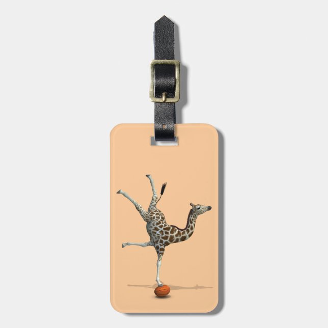 Etiqueta Para Maletas Giraffe de equilibrio (Frente Vertical)