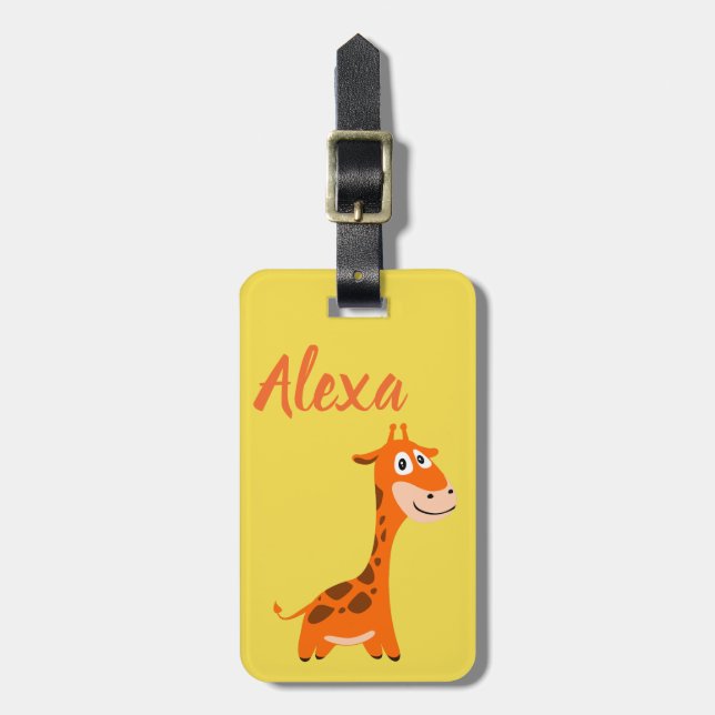 Etiqueta Para Maletas Giraffe personalizada (Frente Vertical)