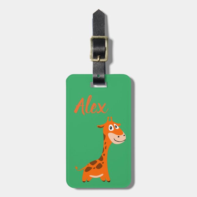 Etiqueta Para Maletas Giraffe personalizada (Frente Vertical)