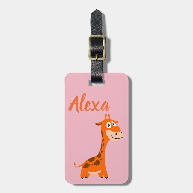 Etiqueta Para Maletas Giraffe personalizada (Frente Vertical)