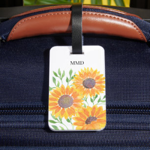 Etiqueta Para Maletas Girasoles Amarillos Personalizados
