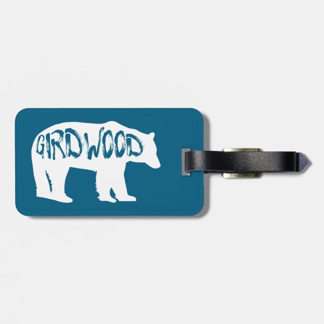 Etiqueta Para Maletas Girdwood Alaska Bear (Atrás Horizontal)