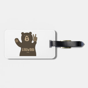 Etiqueta Para Maletas Girdwood Alaska Peace Bear