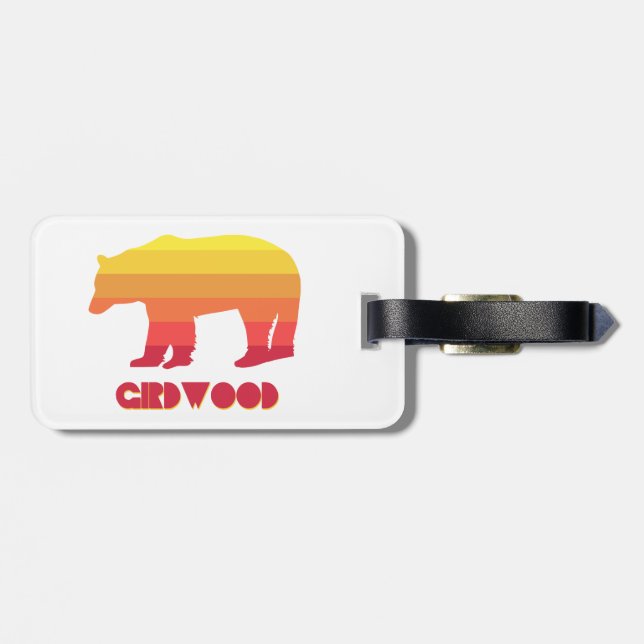 Etiqueta Para Maletas Girdwood Alaska Rainbow Bear (Atrás Horizontal)