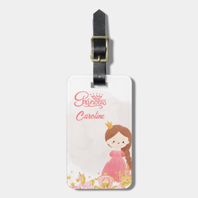 Etiqueta Para Maletas Girl’s Princess Royal Crown Travel (Frente Vertical)