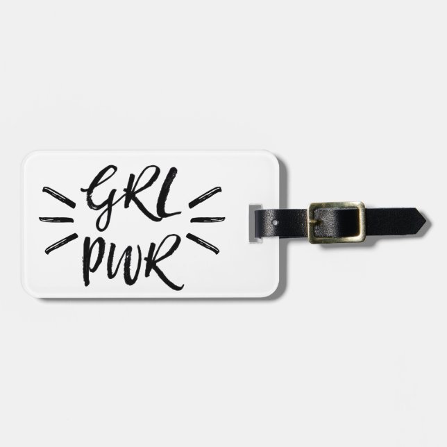 Etiqueta Para Maletas Girlpower, GRLPWR (Frente Horizontal)