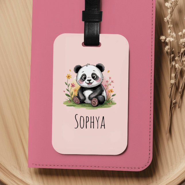Etiqueta Para Maletas Girls Cute Pink Panda Kids (Subido por el creador)
