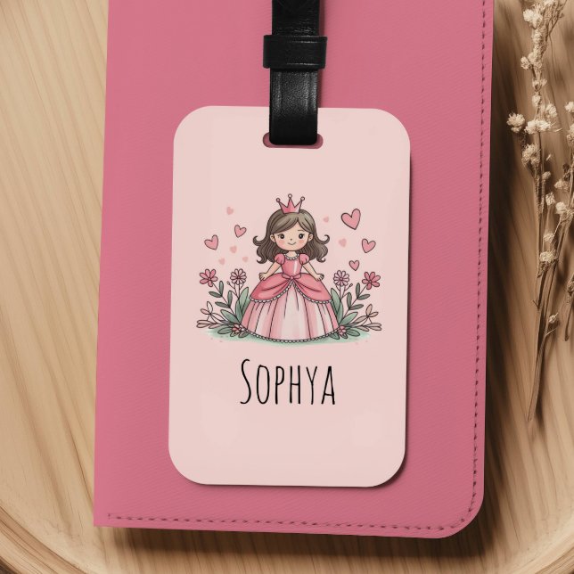 Etiqueta Para Maletas Girls Cute Pink Princess Kids (Subido por el creador)