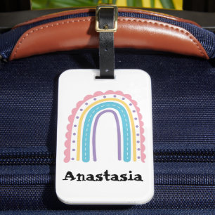 Etiqueta Para Maletas Girls' Fashionable rainbow cartoon