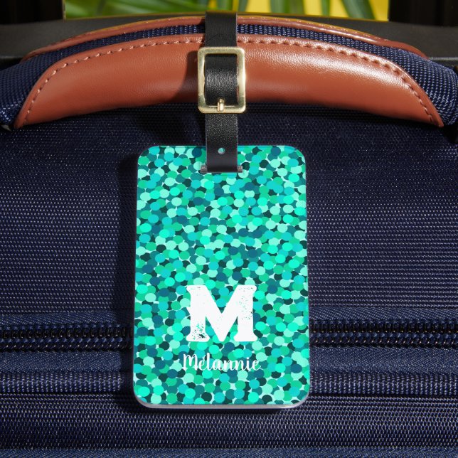 Etiqueta Para Maletas Girly Modern Fun Monogramado (Anverso In situ 2)