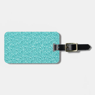 Etiqueta Para Maletas Girly, Purpurina azul de Aqua impreso