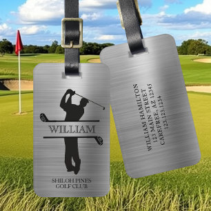 Etiqueta Para Maletas Giro de golf monograma personalizado