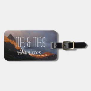 Etiqueta Para Maletas Glacier NP Sunrise Personaliza al Sr. y a la Sra. 