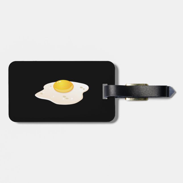 Etiqueta Para Maletas Glitch Food huevo frito (Atrás Horizontal)