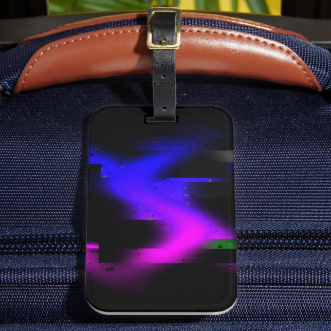 Etiqueta Para Maletas Glitch Plasma Black (Anverso In situ 2)