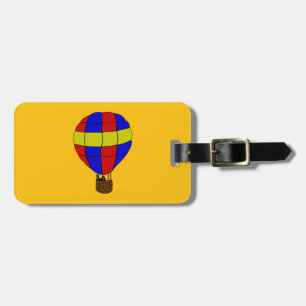 Etiqueta Para Maletas Globo aerostático rojo azul y amarillo