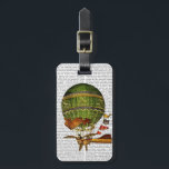 Etiqueta Para Maletas Globo de aire caliente verde<br><div class="desc">Transporte y viajes</div>