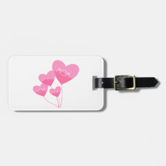 Etiqueta Para Maletas globos de corazón rosado te amo mamá
