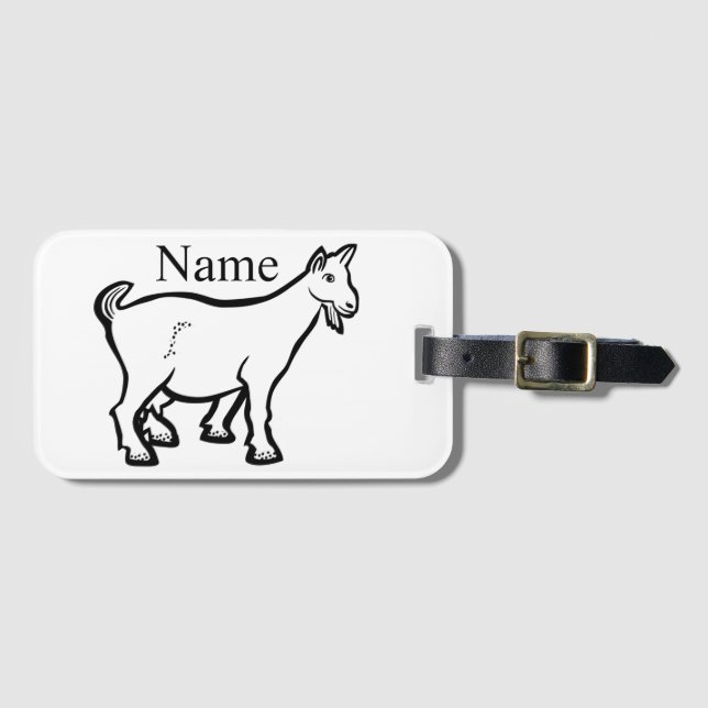 Etiqueta Para Maletas Goat Animal Thunder_Cove (Anverso horizontal)