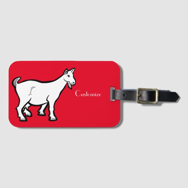 Etiqueta Para Maletas Goat Animal Thunder_Cove (Anverso horizontal)