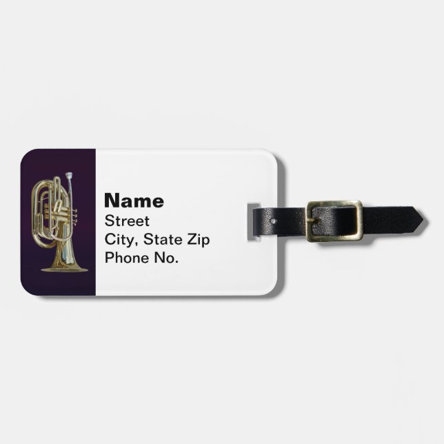 Etiqueta Para Maletas Golden Brass Euphonium (Frente Horizontal)