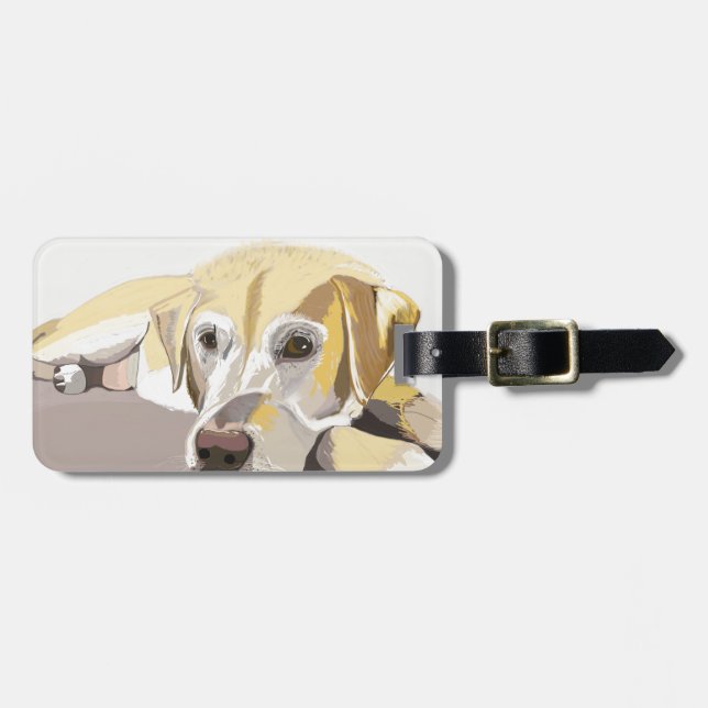 Etiqueta Para Maletas Golden Labrador (Frente Horizontal)