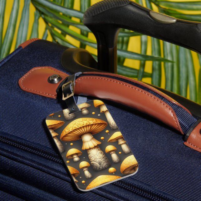 Etiqueta Para Maletas Golden Mushrooms (Anverso In situ 1)