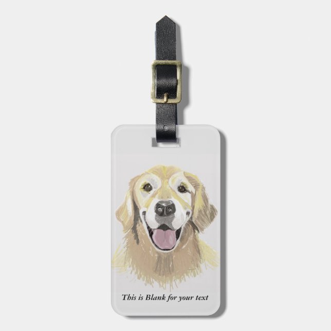 Etiqueta Para Maletas Golden retriever (Frente Vertical)