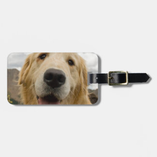 Etiqueta Para Maletas Golden retriever feliz