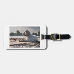Etiqueta Para Maletas goldendoodle en la playa
