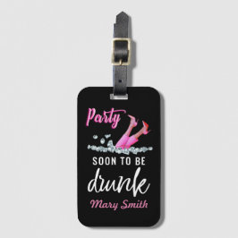 Etiqueta Para Maletas Golf Bachelorette Party mujer golfista Tema rosa