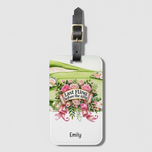 Etiqueta Para Maletas Golf Bachelorette Party para Golfer (Anverso vertical)