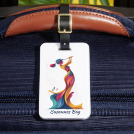 Etiqueta Para Maletas Golf Bag Tag, Lady Silhouette, bunt, elegant