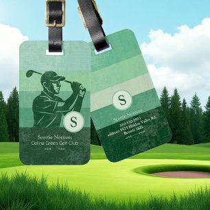 Etiqueta Para Maletas Golf Club Elegante Verde