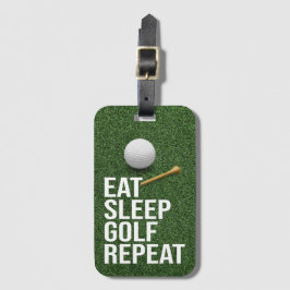 Etiqueta Para Maletas Golf Comer Sleep Golf Repetir con putter y bola