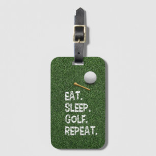 Etiqueta Para Maletas Golf Comer Sleep Golf Repetir con putter y bola   