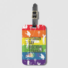 Etiqueta Para Maletas Golf con orgullo: Arcoiris