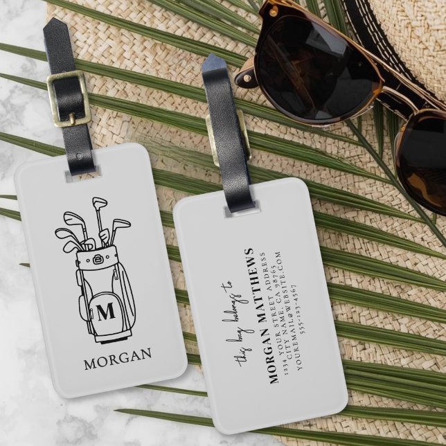 Etiqueta Para Maletas Golf Monogram (Monogram Golf Luggage Tag )