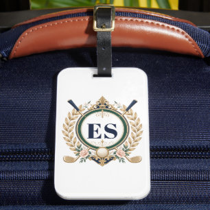 Etiqueta Para Maletas Golf Monograma Elegante para Damas Personalizado