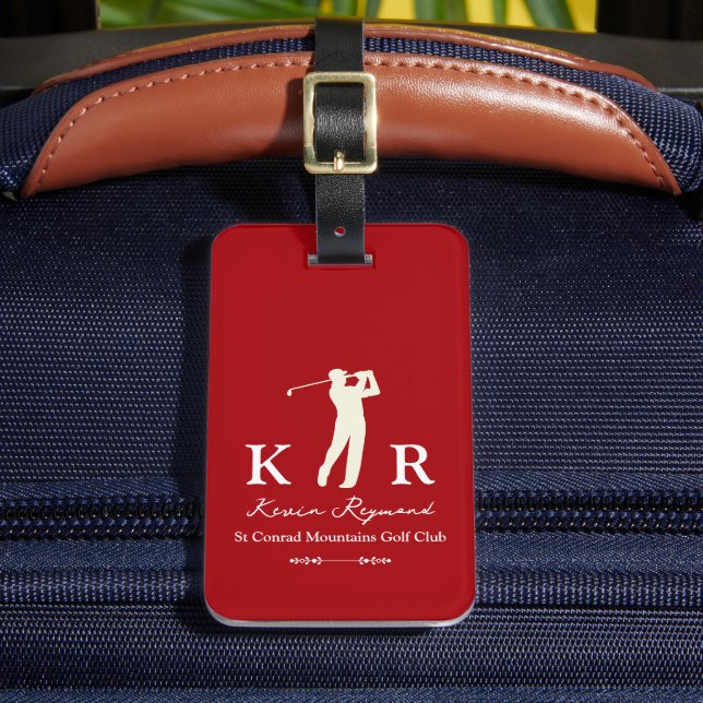Etiqueta Para Maletas Golf Player Classic Red Golfers (Anverso In situ 2)