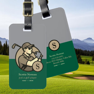 Etiqueta Para Maletas Golfer de Guay con clubes de golf Elegante Verde