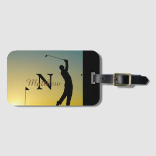 Etiqueta Para Maletas Golfer en Sunset Personalizado